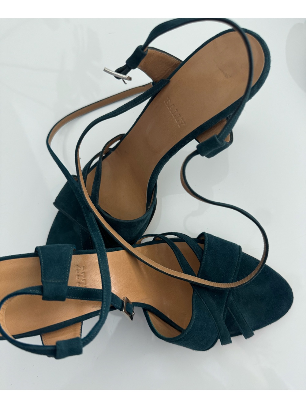 Bally Shena Suede Strappy Ankle-Tie Sandals